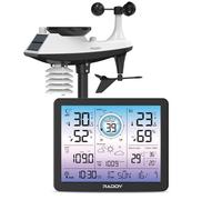 Raddy VP7 Estación Meteorológica inalámbrica, Monitor de temperatura y humedad, 7,4" pantalla digital a color, Pronóstico del tiempo & Presión barométrica