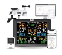 Raddy WF-100C Estación meteorológica wifi profesional con sensor inalámbrico para exteriores, pantalla de 8", barómetro, indicador de viento, indicador de lluvia, sensor solar para el hogar, el jardín