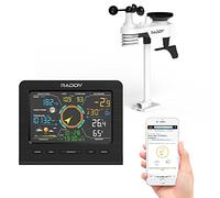 Raddy WF-100C Lite Estación Meteorológica WiFi con sensor exterior, Estación meteorológica doméstica 13-en-1 con app, Termómetro interior/exterior, Barómetro, Higrómetro, Anemómetro y Pluviómetro