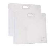 Radefasun Carpeta de plástico con asas y broche, 43 x 35,5 cm, grande, impermeable, contenedores de almacenamiento para dibujar, bocetos, fotografía, póster, documentos (blanco, A3)
