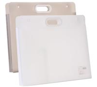 Radefasun Carpeta de plástico con asas y broche, 43 x 35 cm, grande, impermeable, contenedores de almacenamiento para dibujar, bocetos, fotografías, pósteres, documentos (gris y blanco, A3)