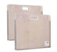 Radefasun Carpeta de plástico con asas y broche de presión, 43 x 35 cm, grande, impermeable, contenedores de almacenamiento para dibujar, bocetos, fotografía, póster, documentos (gris, A3)