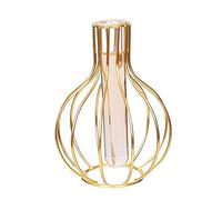 Radefasun Jarrones de plantas de escritorio con tubo de ensayo, jarrón de vidrio con soporte de metal dorado, estación de propagación para plantas para decoración del hogar y boda