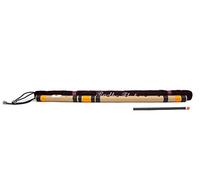 Radhe Flutes Bansuri con base afilada para zurdos, negro y naranja, sintonizado con Tanpura A = 440 Hz, flauta de PVC + cubierta de terciopelo + lecciones de flauta hindi e inglés