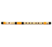 Radhe Flutes Bansuri D natural para diestros, negro y naranja, sintonizado con Tanpura A = 440 Hz, flauta de PVC + lecciones de flauta hindi e inglés