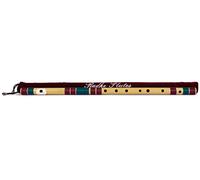 Radhe Flutes Bansuri G Natural Base para diestros | Con cubierta de terciopelo | Tanpura A = 440 | Fibra de PVC | Granate y verde oscuro