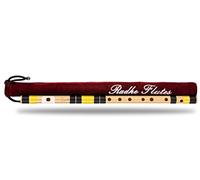 Radhe Flutes | C natural para diestros con cubierta de terciopelo | Sintonizado con Tanpura A = 440Hz | Fibra de PVC | Negro y amarillo