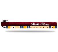Radhe Flutes | C natural para diestros con cubierta de terciopelo | Sintonizado con Tanpura A = 440Hz | Fibra de PVC | Azul oscuro y naranja
