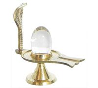 Radhna Shiva Shiv Lingam shivling natraj hindú Lord ídolo Figurita Shiva | Shiva Ling (25-30 gramos) con 1 cara serpiente campana jalaheri latón argha (Sphatik) - entrega más rápida con DHL