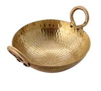 Radhna Utensilio de cocina tradicional india de latón Kadai Karahi para cocinar ollas y cacerolas Kadai Capacidad 3 litros - Entrega más rápida con DHL
