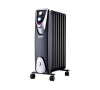 Radiador black edition edm 1500w 8 elementos sin aceite negro