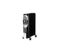 Radiador de Aceite Confort 1500W, 2000W, 2500W Negro y Plata | 3 potencias, termostato Regulable, Temporizador