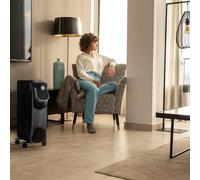 Cecotec Radiador Eléctrico de Aceite ReadyWarm 7000 Space 360 Black. 7 Módulos, Bajo Consumo, 1500 W, 3 Niveles, Recogecables, Tecnología 360, Sistema de Seguridad, 18 m2