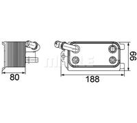 Radiador de aceite de la caja de cambios CLC 72 000P MAHLE para FORD LAND ROVER