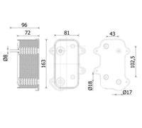 Radiador de aceite del motor CLC 282 000S MAHLE para PORSCHE BOXSTER CAYMAN