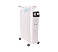 PURLINE | Radiador de Aceite 2500W, 11 Elementos, Termostato Ajustable, 3 Niveles de Potencia - Radiador de Aceite con Humidificador y Tendedero Integrados