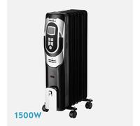 Radiador de Aceite Portátil Confort 1500W - 7 Módulos con Temporizador, Ruedas y Luz Indicadora | 62x34x24 cm