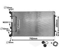 VAN WEZEL Radiador, refrigeración del motor para SKODA: Octavia & AUDI: S3, TT, A3 & VOLKSWAGEN: Golf, Polo, Bora & SEAT: Toledo, Leon (Ref: 03002129)
