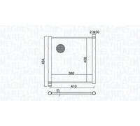 Radiador de agua Aletas refrigeración soldadas 350213151900 MAGNETI MARELLI
