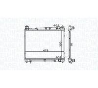 Radiador de agua Aletas refrigeración soldadas 350213152900 MAGNETI MARELLI