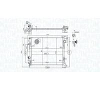 Radiador de agua Aletas refrigeración soldadas 350213163200 MAGNETI MARELLI