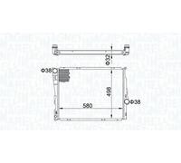 Radiador de agua Aletas refrigeración soldadas 350213163600 MAGNETI MARELLI