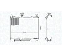 Radiador de agua Aletas refrigeración soldadas 350213164800 MAGNETI MARELLI