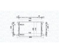 Radiador de agua Aletas refrigeración soldadas 350213201900 MAGNETI MARELLI