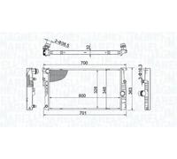 Radiador de agua Aletas refrigeración soldadas 350213202400 MAGNETI MARELLI