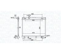 Radiador de agua Aletas refrigeración soldadas 350213208400 MAGNETI MARELLI