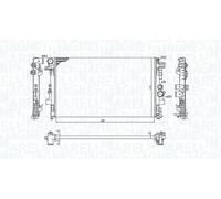 Radiador de agua Aletas refrigeración soldadas 350213955000 MAGNETI MARELLI