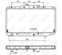 Radiador de agua Aletas refrigeración soldadas 526711 NRF para TOYOTA COROLLA