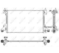 Radiador de agua Aletas refrigeración soldadas 53160 NRF para OPEL CHEVROLET