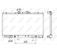 Radiador de agua Aletas refrigeración soldadas 53313 NRF para MITSUBISHI