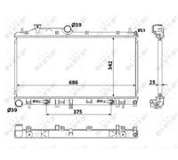 Radiador de agua Aletas refrigeración soldadas 53886 NRF para SUBARU FORESTER