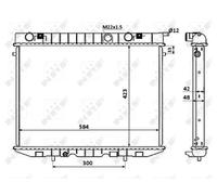 Radiador de agua Aletas refrigeración soldadas 53947 NRF para OPEL FRONTERA A
