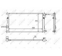 Radiador de agua Aletas refrigeración soldadas 58558 NRF para TOYOTA SUBARU