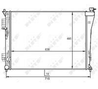 Radiador de agua Aletas refrigeración soldadas 59097 NRF para HYUNDAI i40 I CW