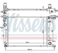 Radiador de agua Aletas refrigeración soldadas 606277 NISSENS para FIAT