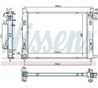 Radiador de agua Aletas refrigeración soldadas 606760 NISSENS para RENAULT
