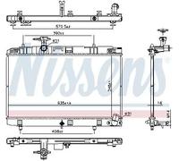 Radiador de agua Aletas refrigeración soldadas 607106 NISSENS para TOYOTA YARIS