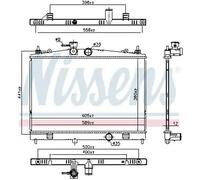 Radiador de agua Aletas refrigeración soldadas 607128 NISSENS