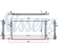 Radiador de agua Aletas refrigeración soldadas 607224 NISSENS