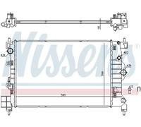 Radiador de agua Aletas refrigeración soldadas 61697 NISSENS para CHEVROLET OPEL