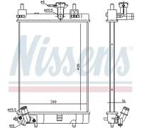 Radiador de agua Aletas refrigeración soldadas 617554 NISSENS para DAIHATSU
