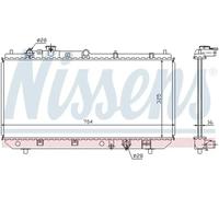 NISSENS Radiador refrigeración del motor Ancho de red 688mm Longitud de red 325mm Profundidad de red 16mm 62403