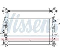 Radiador de agua Aletas refrigeración soldadas 630712 NISSENS para OPEL SAAB