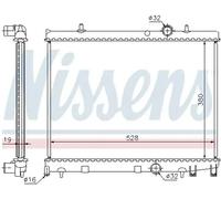 Radiador de agua Aletas refrigeración soldadas 63504 NISSENS para PEUGEOT 206 SW
