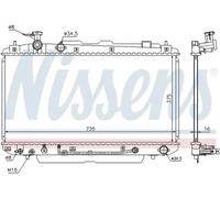 Radiador de agua Aletas refrigeración soldadas 646852 NISSENS para TOYOTA