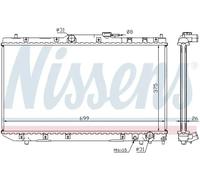 Radiador de agua Aletas refrigeración soldadas 64785A NISSENS para TOYOTA
